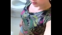 Goddess Amanda Peeing in public  toilet